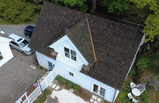Before: Existing Cedar Shake Garage Roof