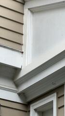 After restoration: Fully sealed, recaulked, and painted trim joints providing total moisture protection.