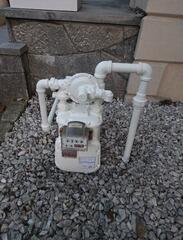 Clean, rust-protected, and professionally painted outdoor gas meter.