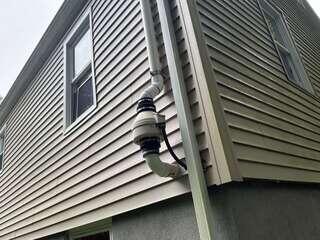Exterior Radon Fan and Vibration Connections