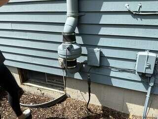 Replacement Radon Fan and Pipe Connection