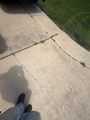 The homeowner's concrete driveway had developed numerous cracks and uneven areas due to soil settlement beneath the slabs, causing them to shift.