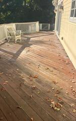 Floor boards are heavily weathered