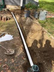 Outside trench and drainage!