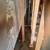 This photo shows how water was able to leak through the concrete block walls into the basement, creating a moisture issue.