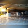 CleanSpace Encapsulation, Drain Tile, a SuperSump pump, an Aprilaire Dehumidifier, and Dimple Board sealed off this space to prevent any further damage.