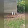 The ends of these discharge lines are to allow water to escape in the event the lines are frozen in the winter.