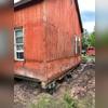 The helical piers and driven into the ground, down to the bed rock to lift and stabilize the cabin's foundation.