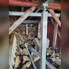 Beams running underneath house