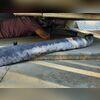 We climbed under the home's porch to evenly inject the PolyLevel.