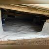 The CleanSpace Liner is secured to the walls and floor of the crawl space to prevent moisture from entering.