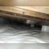 The CleanSpace vapor barrier was installed to seal off the crawl space completely. Its 20-mil thickness and seven-layer construction make it tough and long-lasting, while its antimicrobial treatment prevents mold and mildew growth on the surface.