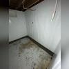 CleanSpace® vapor barrier, a super-durable 20-mil plastic sheet designed to permanently prevent moisture, outside air, and pests from entering your crawl space. It is placed over the concrete block wall. The WaterGuard system is covered with a thin layer of cement.