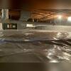 Under this white moisture barriers is our dimpled drainage matting that will help make the vapor barrier comfier to crawl on. It will also prevent the vapor barrier from ripping when crawling on.