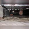 The existing liner will be removed from the crawlspace along with the hanging insulation.