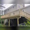 Sterling built this customer a beautiful 10' x 19' deck.  Sterling rarely builds deck with pressure treated but the customer wanted a stained wood deck.  We do recommend the importance of having it thoroughly stained within six months due to the nature of treated wood lately.