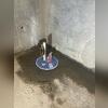 A photo of the SuperSump encased in the concrete, and just needs to be attached to a discharge line to be up and running!
