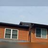 Storm damage to the underroofing and fascia. We are going to repair this section of the siding and replace the roofing and possibly the decking if needed.