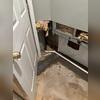 TrenchDrain was installed by the basement door. Positioned at the threshold, it captures surface water before it gets inside and directs it to his drainage system.