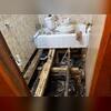 The damage had spread to many parts of the home, moisture can be very destructive. This area is in a bathroom, definitely not a place you wanna have shaky floors!