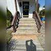 How the front steps looked after we lifted, level, stabilized, and beautified them
