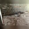 During the inspection, water damage is visible, and the foundation wall is bowing. We will fix the wall with the PowerBrace system and take care of the moisture issues with our WaterGuard system.