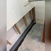Here you can see the WaterGuard system set in place along the perimeter trench, ready to redirect water before it ever reaches your basement floor.