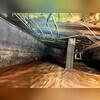 The existing liner was covered in stains from the standing water that had been in the crawlspace.