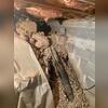 This crawl space was having problems with moisture. The old vapor barrier was no longer working.
