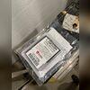 Professional radon test kit used to confirm elevated radon levels before installation and verify reduction after the system was completed.