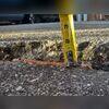 This photo shows a close up of a large crack that had formed in the driveway. The two pieces of the driveway had settled about 2 inches away from one another.