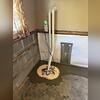 This basement had no sump pump before, so the TripleSafe will now gather the incoming water and eject it away from the home. The CleanSpace vapor barrier was attached to the lower half of the wall to provide a mold-resistant protection for the block wall.