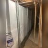 This home's basement was not only waterproofed, but the foundation wall was fixed as well by the use of these custom-fit steel beams that ensure a permanent fix to foundation failure.