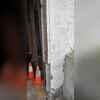 Hairline crack in foundation, damaging the integrity of the home.