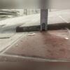Here you can see the inch drop in this garage floor.