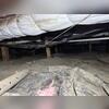 This crawl space was very dirty and had a lot of evidence of water intrusion.