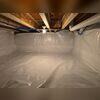 Sealed Crawlspace with white durable vapor barrier