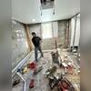 Here you can see a member of our team beginning to work on getting this dream bedroom built for this homeowner.