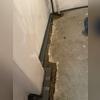 This basement showed signs of water intrusion, so WaterGuard is being installed to provide a permanent solution.