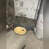 The sump pump is being installed as part of a complete basement waterproofing system.