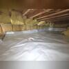 In this image, we lifted the insulation to seal the liner beneath and behind it.