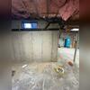Basement foundation wall area prior to radon mitigation system installation