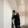 With the finished ceiling we were able to make a small opening to run the pipe.