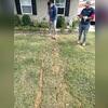 The buried discharge line is fully installed, working to keep the basement dry and prevent flooding.