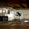 A TripleSafe&reg; Sump Pump System (shown here), combined with a SaniDry&reg; dehumidifier, represents the ultimate in crawl space waterproofing and humidity control.