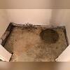 Corner of Basement with water intrusion    Location of hot water tank