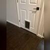 The homeowner requested a pet door to be installed on the basement closet for their cat's litter box.
