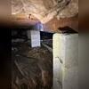 The crawl space was unprotected and showed visible mold growth before work began. This condition required treatment with soda blasting to remove contamination and prepare the space for encapsulation.