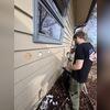 RetroFoam Injection Foam install with wood exterior walls.