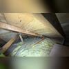 Old dirty attic insulation.